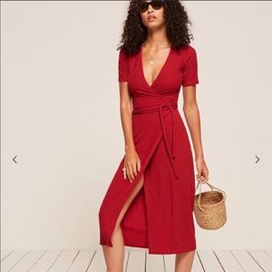 Reformation red Britton dress XS